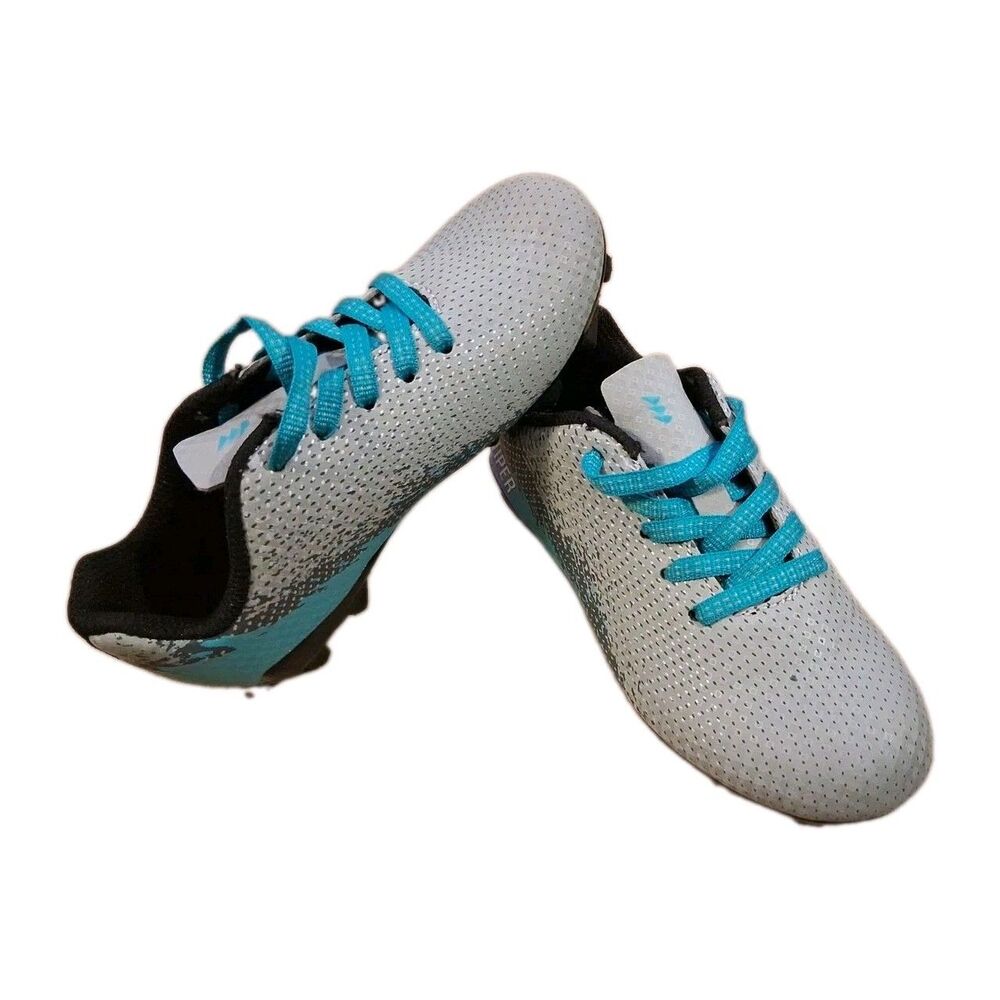 DSG Speed Viper Soccer Cleats Kids Size 10K Grey Teal Sports Gear NWOB